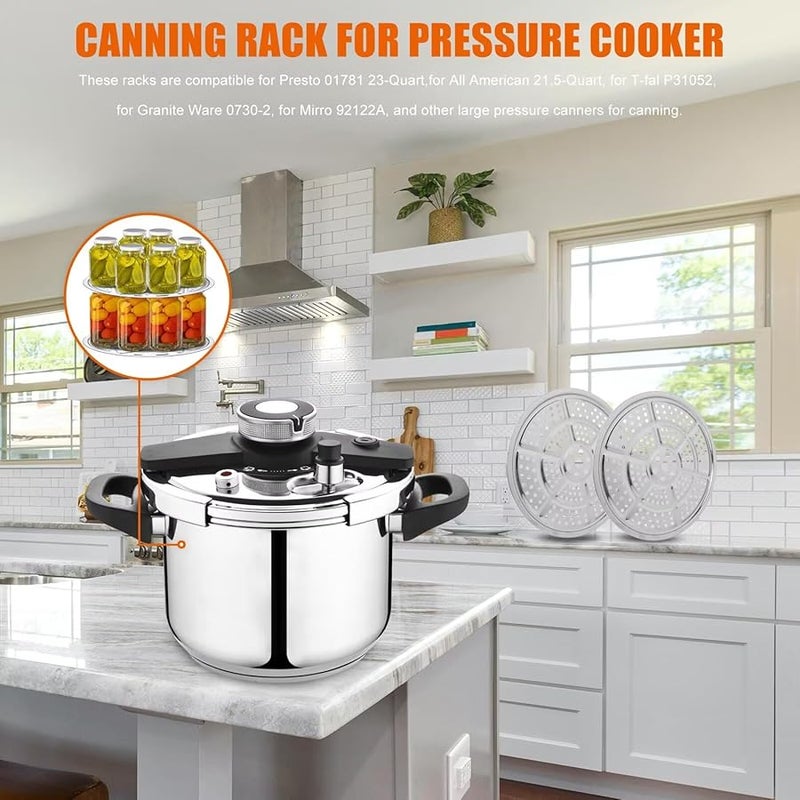 حامل معلب من الفولاذ المقاوم للصدأ 2 قطعة 11 بوصة 28 سم لطباخ التعليب بالضغط - Image 4